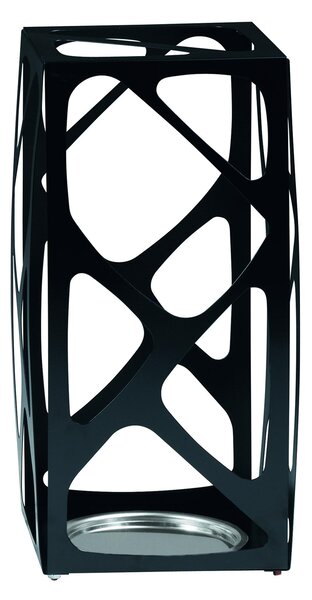 Portaombrelli in acciaio Verniciato Basket 24x24xh53 cn con vaschetta inox salvagoccia titanio sabl�