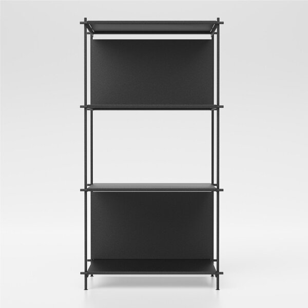 Libreria componibile MUSA da 60 cm fianco alto 126, 60x38xh126 cm struttura Nero Sabl� ripiani Metallo Nero Sabl�
