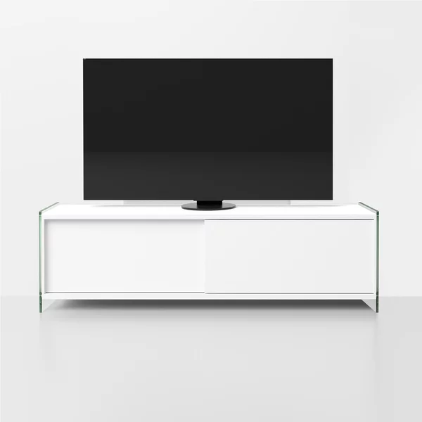 Porta-tv con struttura biblos fianchi in Vetro e ripiani in laminato Ecologico MEDIA Dimensioni 160x48xh36 cm ante scorrevoli bianco sable