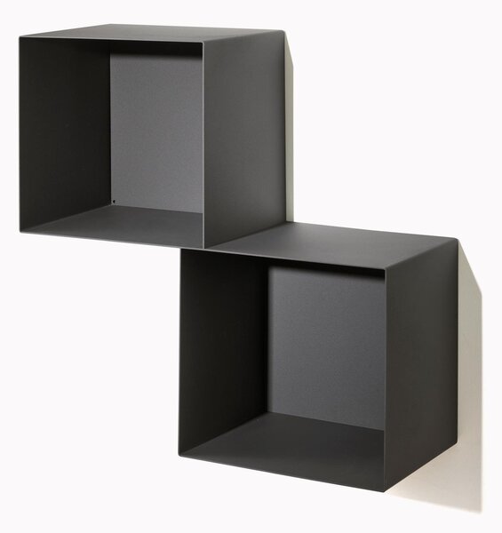 Libreria a due cubi accoppiati TWIN 60x22xh60 cm posizionabile a muro Personalizzando Struttura e Fondo in tantissimi colori e composizioni