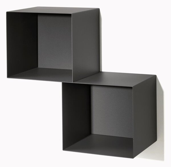 Libreria a 2 cubi accoppiati TWIN 45x25xh45 cm posizionabile a muro Personalizzando Struttura e Fondo in tantissimi colori e composizioni
