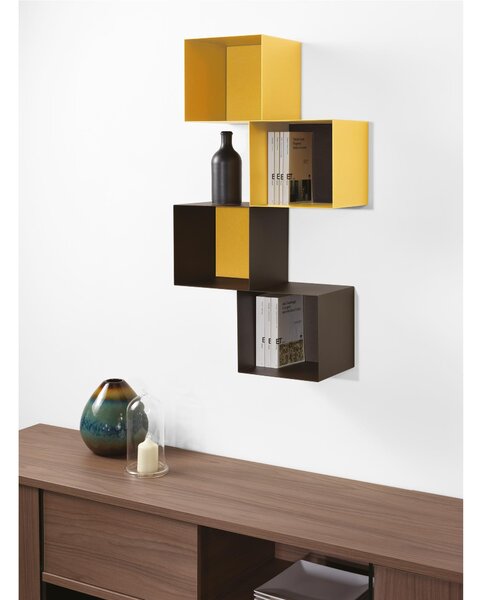 Libreria a 4 cubi accoppiati TWIN 45x22xh90 cm posizionabile a muro Personalizzando Struttura e Fondo in tantissimi colori e composizioni