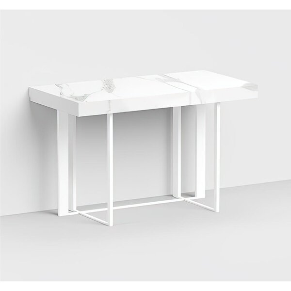 SUPRA Scrivania Metallo Bianco Sabl� laminato Marmo Bianco Fiorentino Dimensioni 120x60xh 75cm