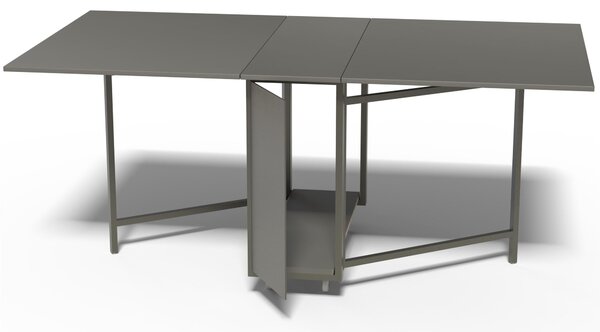 Tavolo chiudibile con portasedie e ruote, Archimede, Dimensioni 172x92x h73 cm richiudibile in 34 centimetri Dotato di Porta di chiusura, ripiano Ardesia Sable telaio Ardesia consegnato Montato