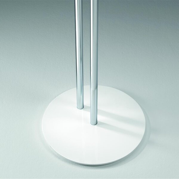 Servo muto appendiabiti STEWARD 42x37xh108cm struttura in Alluminio Satinato e legno massello Bianco sabl�