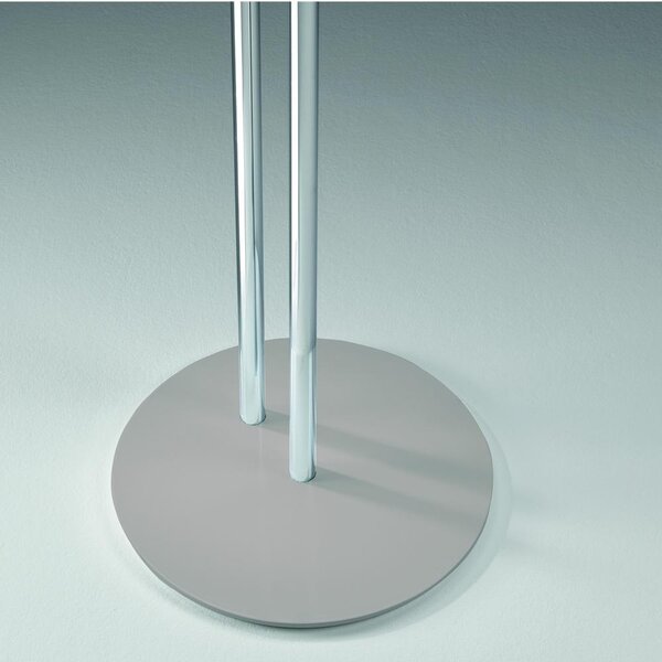 Servo muto appendiabiti STEWARD 42x37xh108cm struttura in Acciaio Satinato e legno massello Colore Grigio Tortora