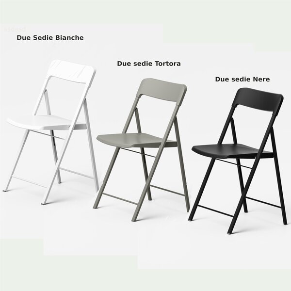 Sedie pieghevoli richiudibili ZETA 6 Altezza seduta 45 cm Pezzi Mix 2 per colore Bianco-Tortora-Nero . chiusa ingombra solo 5 cm