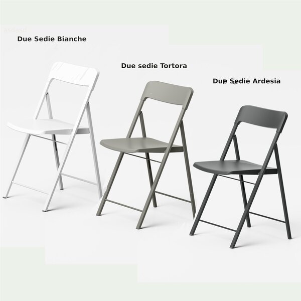 Sedie pieghevoli richiudibili ZETA 6 Altezza seduta 45 cm Pezzi Mix 2 per colore Bianco-Tortora-Ardesia . chiusa ingombra solo 5 cm
