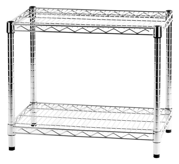 Scaffale cromato con 2 ripiani cromato in kit Dimensioni 35x60xh50 cm Cromo lucido