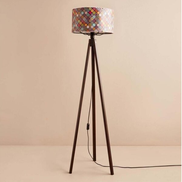 Lampada da terra AYD 1xE27/40W/230V marrone/multicolore