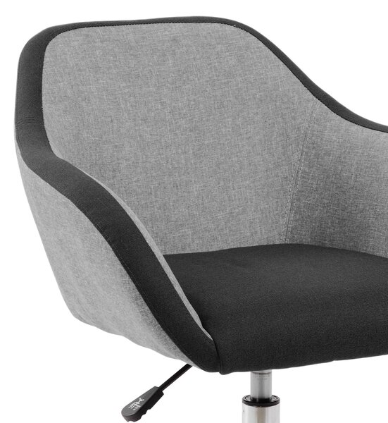 Poltrona operativa con braccioli COLUMBUS L58,5 x P38,5 x H58,5-h107,5 cm - 8,3 kg con tessuto grigio