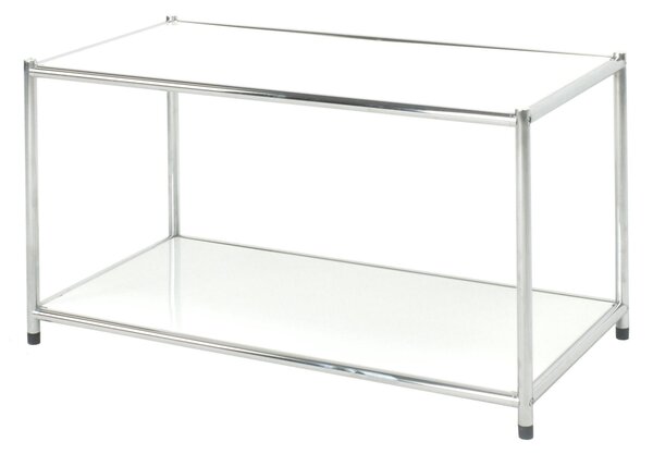 Libreria cromata 2 ripiani colore Bianco Easy Dimensioni 40x80xh40,5cm montaggio facile piedini regolabili