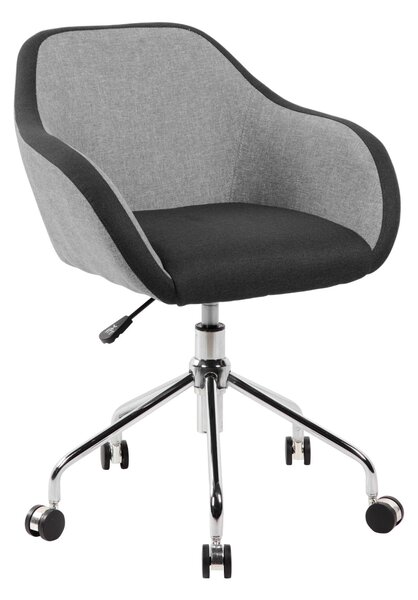 Poltrona operativa con braccioli COLUMBUS L58,5 x P38,5 x H58,5-h107,5 cm - 8,3 kg con tessuto grigio