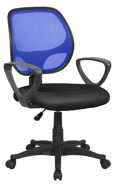 Sedia operativa con Braccioli Atlanta da ufficio 57x55,5xh55-100 cm blu nero