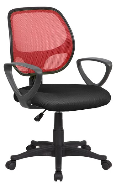 Sedia operativa con Braccioli Atlanta da ufficio 57x55,5xh55-100 cm Rosso nero