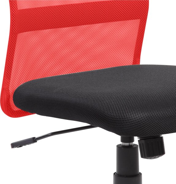 Sedia operativa senza braccioli, Denver 46x57xh 89-98 max cm Peso 10 kg , per casa ed ufficio Rosso
