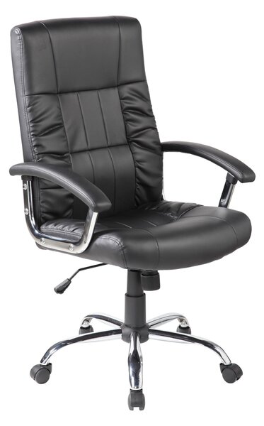 Poltrona presidenziale con braccioli mod. BALTIMORA con sistema di elevazione a Gas 65x70xh103 min 114 max peso 16,7 colore nero