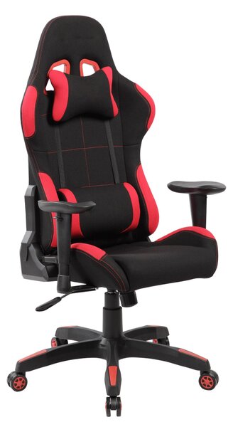 Poltrona Gaming modello INDIANAPOLIS gioco, computer ufficio in similpelle con altezza seduta regolabile Dimensioni: cm 72 x 57,5 x h. 124 max 134cm Colore rosso-nero
