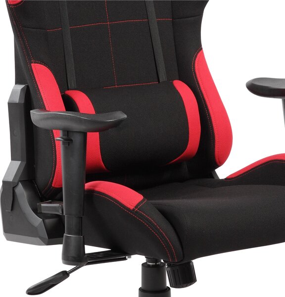 Poltrona Gaming modello INDIANAPOLIS gioco, computer ufficio in similpelle con altezza seduta regolabile Dimensioni: cm 72 x 57,5 x h. 124 max 134cm Colore rosso-nero