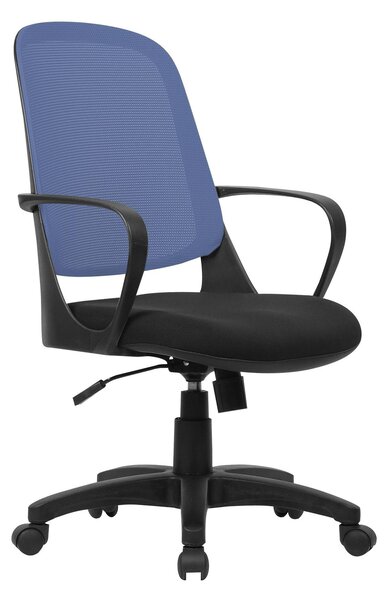 Poltrona operativa con Braccioli Washington da ufficio seduta 48-58 cm nero/blu