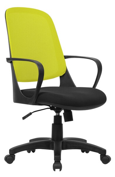 Poltrona operativa con Braccioli Washington da ufficio seduta 48-58 cm nero/verde