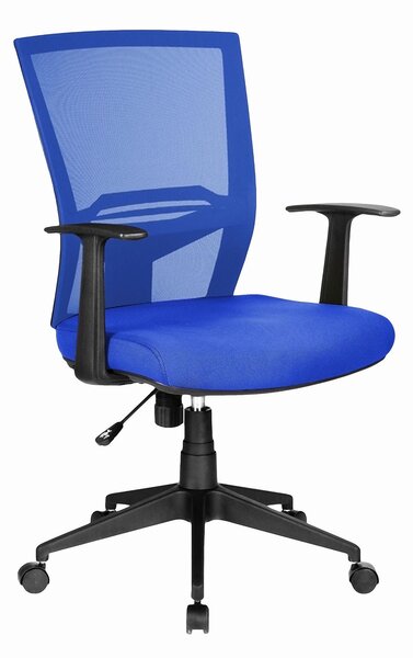 Poltrona operativa New Orleans con Braccioli Dimensioni 65 x 61 x H 98/107 cm peso 19 kg Meccanismo oscillante bloccabile.colore blu