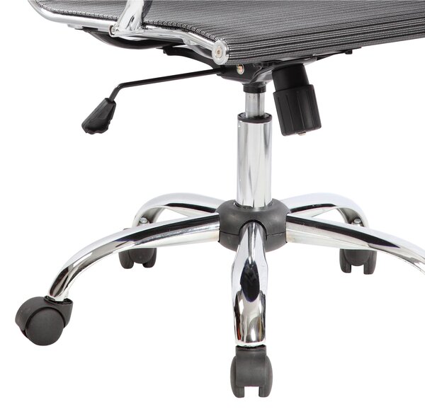 Poltrona presidenziale con braccioli Dallas 54x63xh106-max116 cm -Peso 13,1 kg rivestimento in tecnica traspirante rete grigio