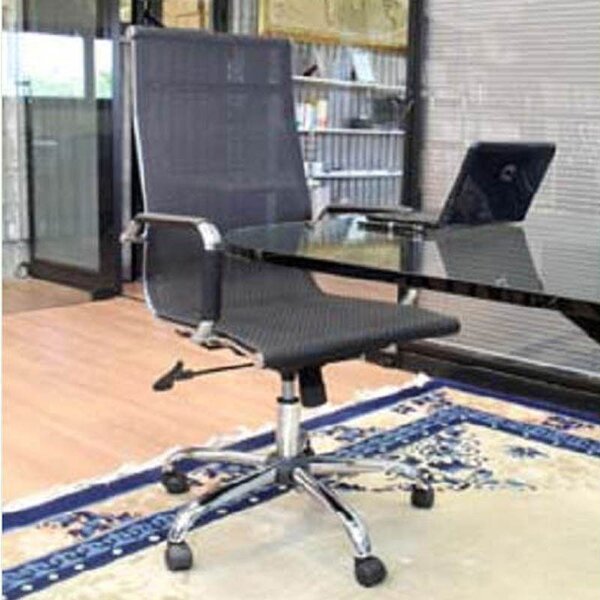 Poltrona presidenziale con braccioli Dallas 54x63xh106-max116 cm -Peso 13,1 kg rivestimento in tecnica traspirante rete nera