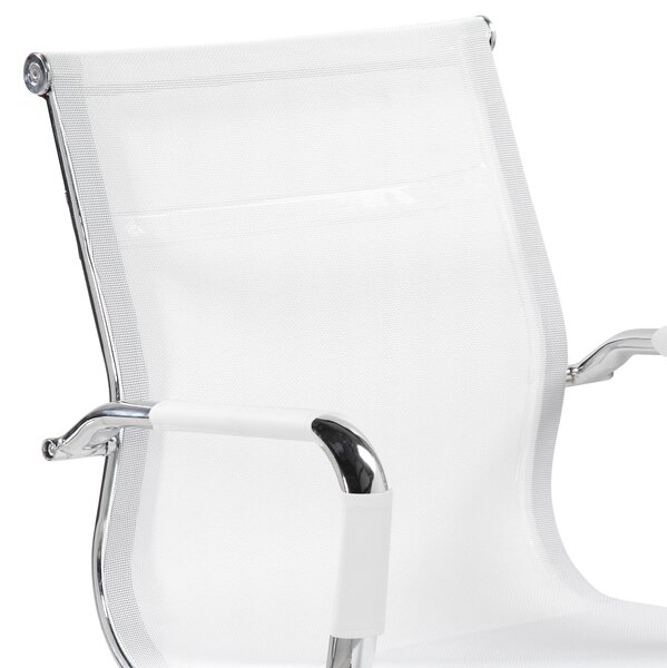 Poltrona direzionale con braccioli Dallas 54x62xh92-max102 cm -Peso 12,2 kg rivestimento in tecnica traspirante rete bianco