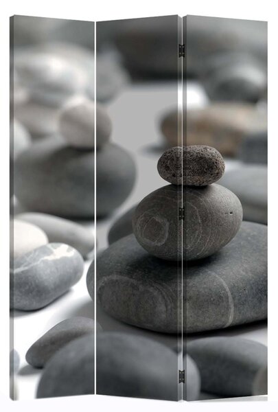 Paravento 3 ante in legno e tela stampata Dimensioni ante 40x h180 cm in legno e carta di riso fantasia Stones