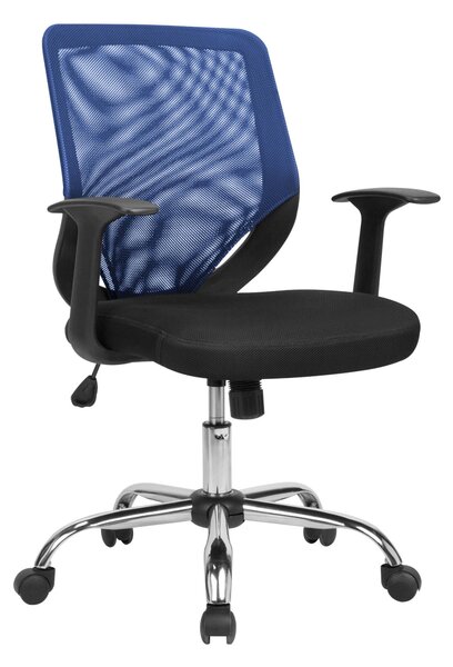 Sedia operativa con braccioli, TUCSON per casa ed ufficio Dimensioni 54x60xh90-max 98 cm ruote piroettanti colore blu