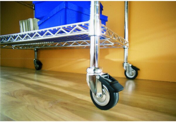 Set 4 Ruote Grandi con Cuscinetto e Gomma �12,5 cm ideali per pavimenti delicati