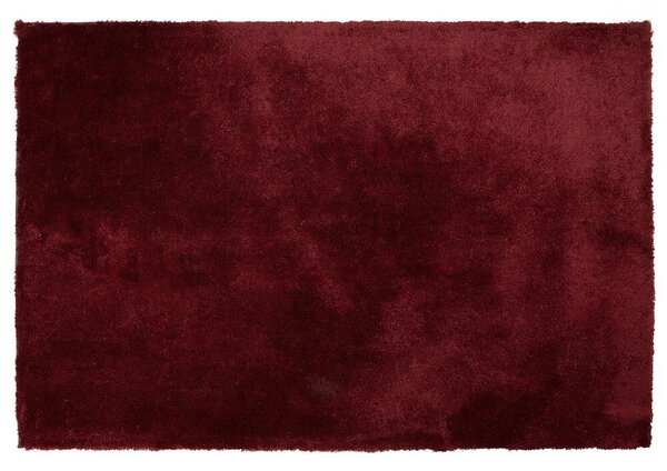 Tappeto shaggy rosso scuro 140 x 200 cm Beliani