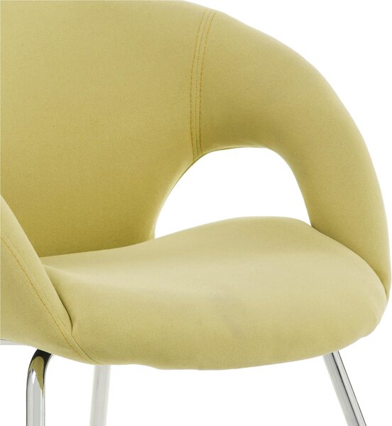 Poltroncina attesa in tessuto su slitta con braccioli in acciaio PENSACOLA 59x57xh72 cm - peso 8 kg imbottita colore giallo