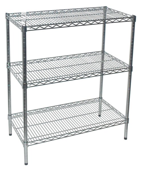 Scaffale libreria 3 ripiani per esterno 36x60xh75 cm inox zincato Outdoor