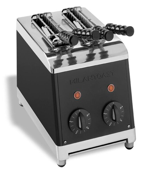 Tostapane a 2 Pinze Milan Toast Nero 230V 50/60Hz 1,37kW ideale per sandwiches Con timer di regolazione
