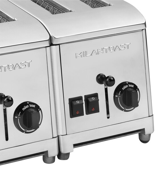 Tostafette a 4 Pinze Milan Toast in acciaio inossidabile 37x30xh22 cm ideale per sandwiches fino a 160 fette/h Con timer di regolazione inox