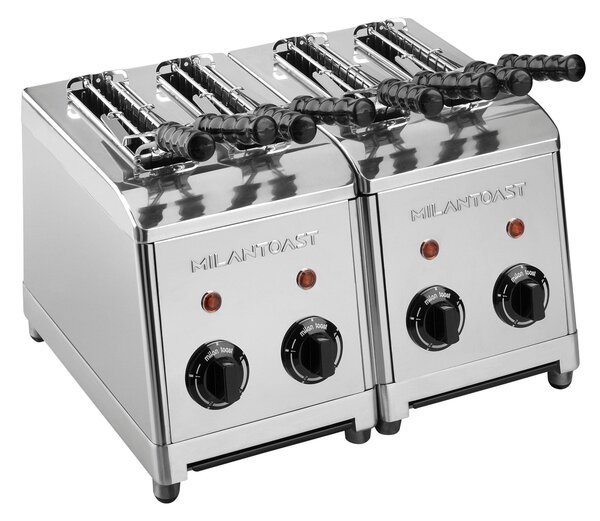 Tostapane a 4 Pinze Milan Toast in acciaio inossidabile 37x30xh22 cm 230V 50/60Hz 2,74kW ideale per sandwiches Con timer di regolazione inox