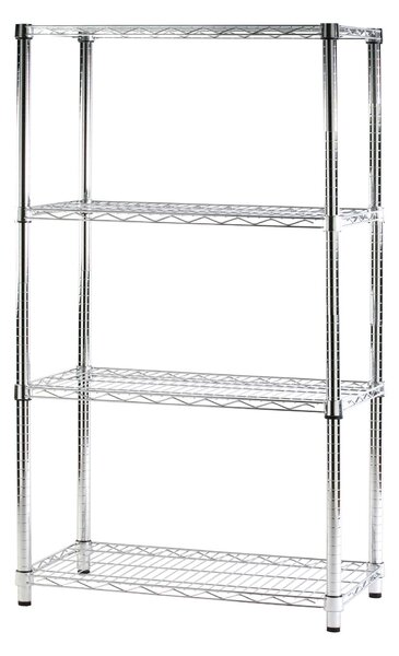 Scaffale libreria 4 ripiani per esterno 35x90xh137 cm inox Diametro 2,6 cm Archimede Cromo lucido