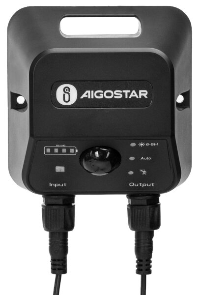 Aigostar - Lampada solare a LED sospesa su cavo con sensore LED/3,7V 6000 mAh IP65 + telecomando