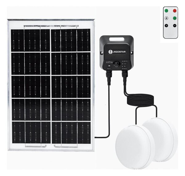 Aigostar - Plafoniera solare a LED 2x LED/35W/3,7V 6000 mAh IP65 + telecomando