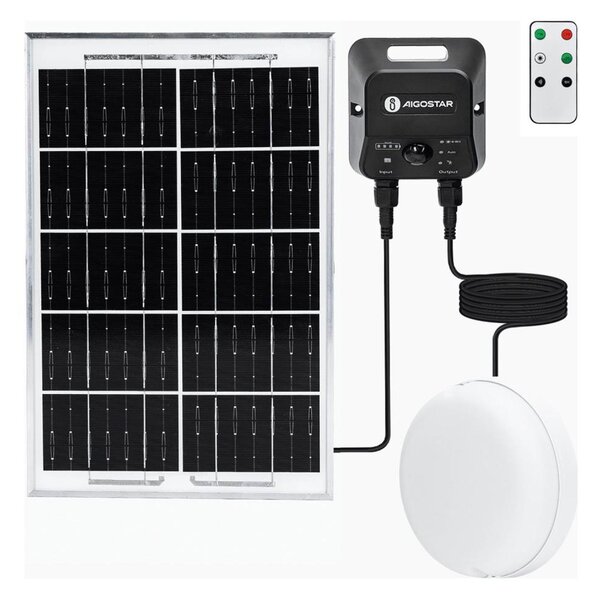 Aigostar - Plafoniera solare LED con sensore LED/3,7V 6000 mAh IP65 + telecomando