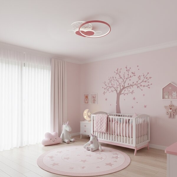 Brilagi - Plafoniera LED per bambini LOVE LED/48W/230V 3000/4500/6000K rosa
