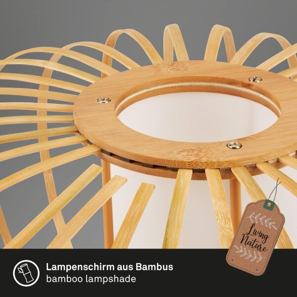 Briloner 1759011 - Lampada da terra 1xE27/10W/230V bambù/nera