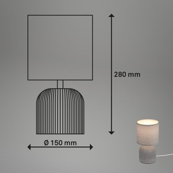 Brilo - Lampada da tavolo INO 1xE14/10W/230V grigia