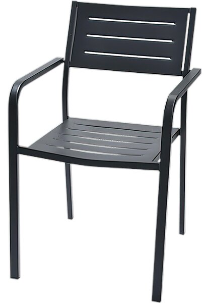 Set 2 sedie da giardino impilabili DORIO 2 in acciaio pre-zincata Verniciatura poliestere, 66x56xh97 cm, peso 6,3 kg, prodotto in italia, 100 x 100 riciclabile