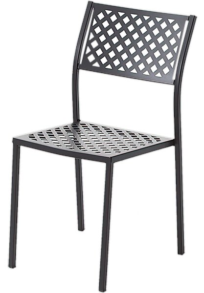Set 2 sedie da giardino impilabili LOLA 1 in acciaio pre-zincata Verniciatura poliestere , 46x58xh84 cm, peso 5.9 kg, prodotto in italia, 100 x 100 riciclabile