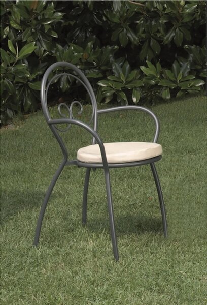 Set 2 sedie da giardino con Braccioli impilabili FIONA 2 in acciaio pre-zincato , 52x52xh85 cm, peso 5 kg, prodotto in italia, 100 x 100 riciclabile