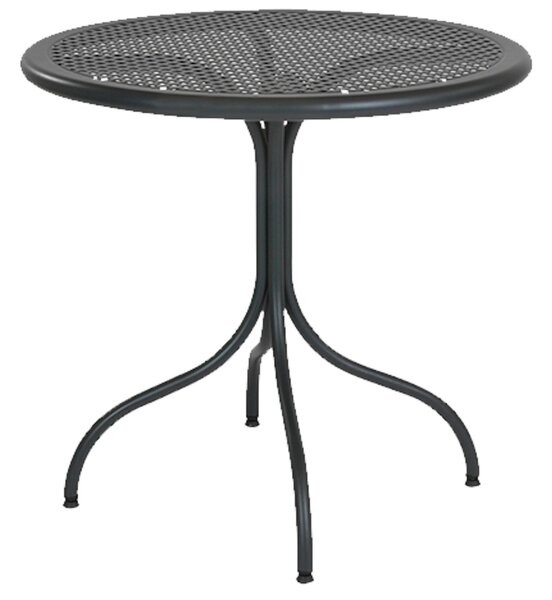 Tavolo Da Giardino richiudibile Bistrot struttura in acciaio con piano in lamiera Forata Diametro 80xh75 cm - Peso 9,4 kg trattato antiruggine 100x100riciclabile colore grigio antracite