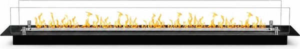 Divina Fire Bruciatore per Camino a Bioetanolo da Incasso con Vetri Biocamino da 150 cm - DF1500V